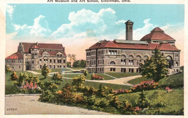 Postcard OH Cincinnati Ohio Art Museum & Art School WB Vintage PC f7099