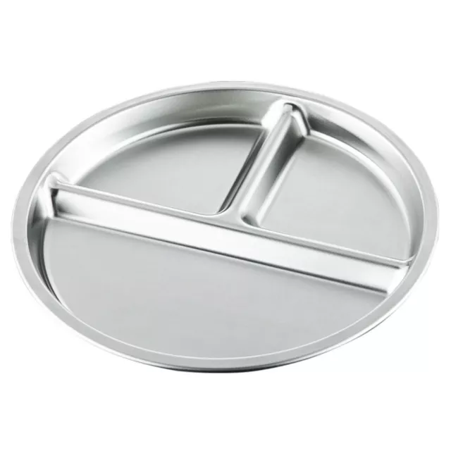 Divided Plate Tray Cafeteria Portion Control Plate Lunch Holder Stainless Steel