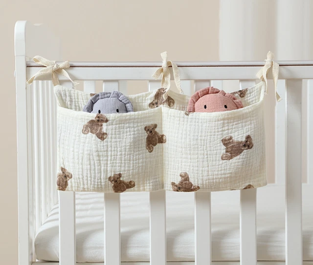 Cartoon Baby Bed Hanging Storage Bag Hanging Basket Bedside Bed Fence StorageBox