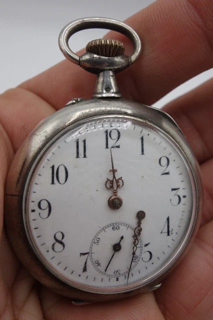 Montre à Gousset Chronomètre En Argent Massif Du 19ème Siècle - Occasion Très Bon état