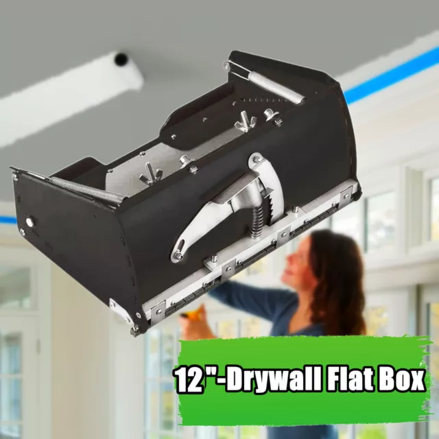 Black 12 inch Mud Compound Putty Drywall Flat Finishing Box Tool