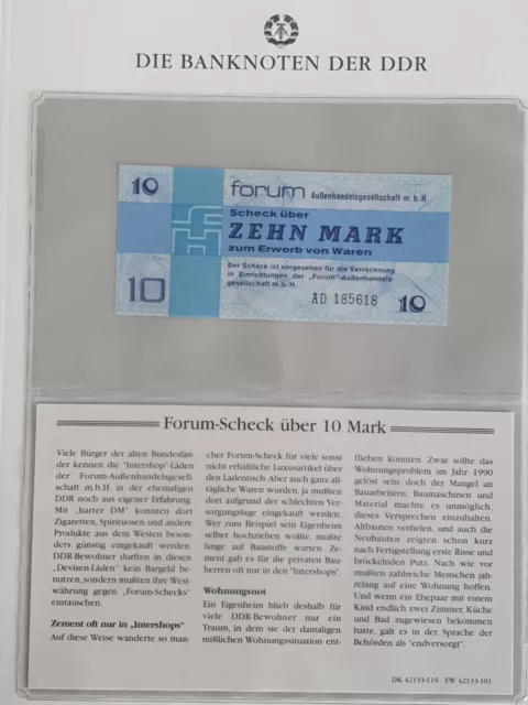 DDR 10 Mark Forum Scheck unc. 1979 Kassenfrisch Intershop Waren Einkauf