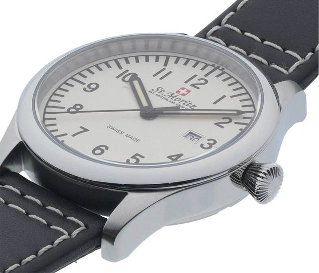 GENTS ROTARY ST Moritz Cream Face Mens Leather Strap Watch GS03610 31 GENTS ROTARY ST Moritz Cream Face Mens Leather Strap Watch GS03610 31