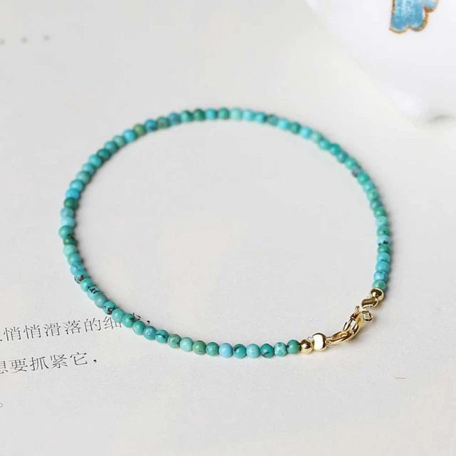 4MM Beautiful Natural Turquoise Beads Bracelet Lucky Yoga Energy Wrist Pray Diy