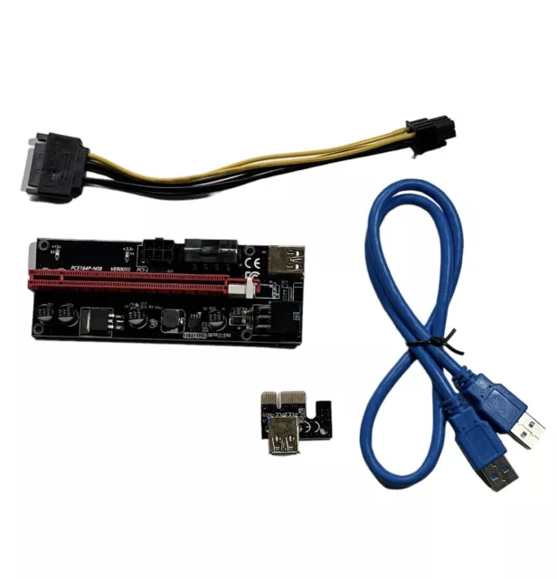 VER009S PCI-E Riser Card PCIe 1x to 16x USB 3.0 Data Cable Mining RVN Minin UK