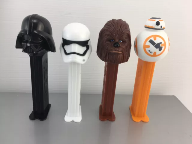 4 X Star Wars *Pez Dispensers *Stormtrooper *Chewbacca *Darth Vader *Bb-8.