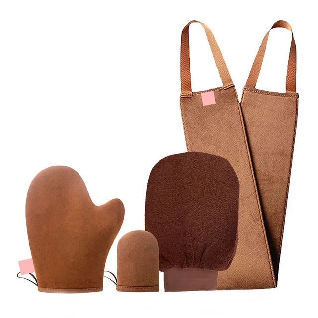 Tanning Oiler Gloves Set Sunless Tanning Applicator Body Flocking Gloves OiP1