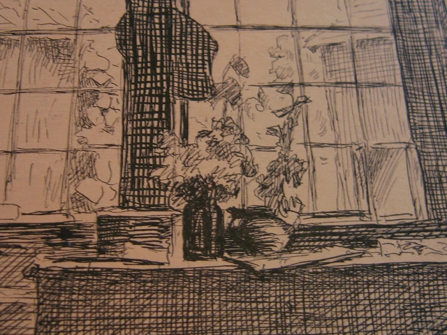 Vintage Antique Début 20th Siècle Edward Comly Trego Dessin De Bureau & Windows 3