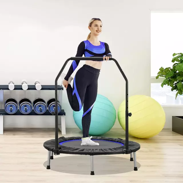 Oval Jogger Trampoline Stamina InTone Mini Rebounder Handlebar Foldable Fitness