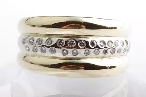 Brillant Diamant Ring 750 18K Bicolor Gold Gr. 55 -