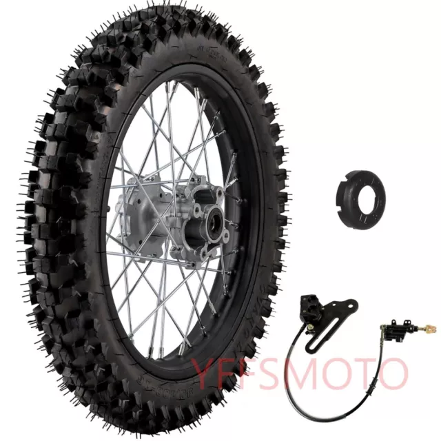 1.85x16 90/100-16 Rear Wheel Rim Tire+Brake Caliper Assembly XR100 CRF150 Apollo