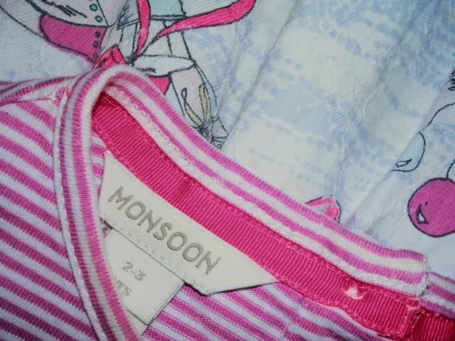 Monsun Mädchen rosa gestreift Ballondruck Partykleid Alter 2-3 98 cm 3