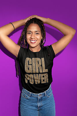 Da Donna Moda Organico T-Shirt Girl Power Leopardato Estate Spice Girls Ispirato