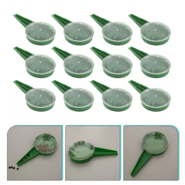 12 Pcs Plastic Sower 5-Gear Adjustable Seeder Pots for Plants