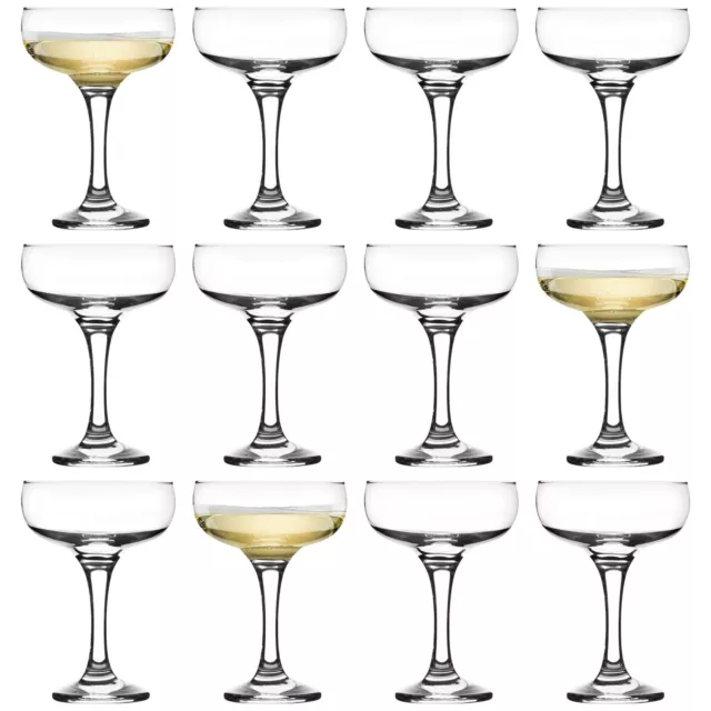 12x LAV Misket Champagne Coupe Saucers Vintage Glass Cocktail Coupes 235ml Clear