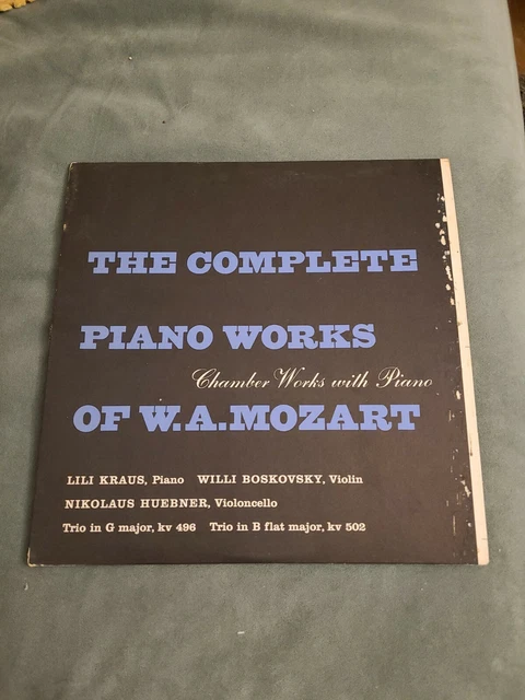 LILI KRAUS HUBNER BOSKOVSKY mozart trio in c & d LP HS 9002 Stereo 1957