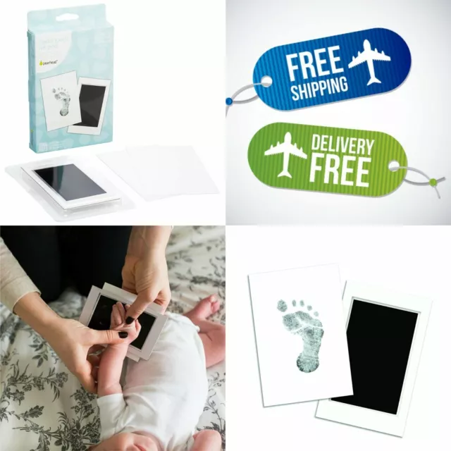 Pearhead Newborn Baby Handprint or Footprint “Clean-Touch” Ink Pad, Black 2