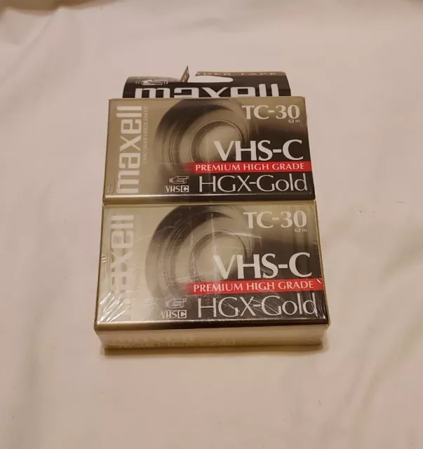 Maxell Camcorder Video Cassette Tc-30 Vhs-C Hgx-Gold Premium High Grade