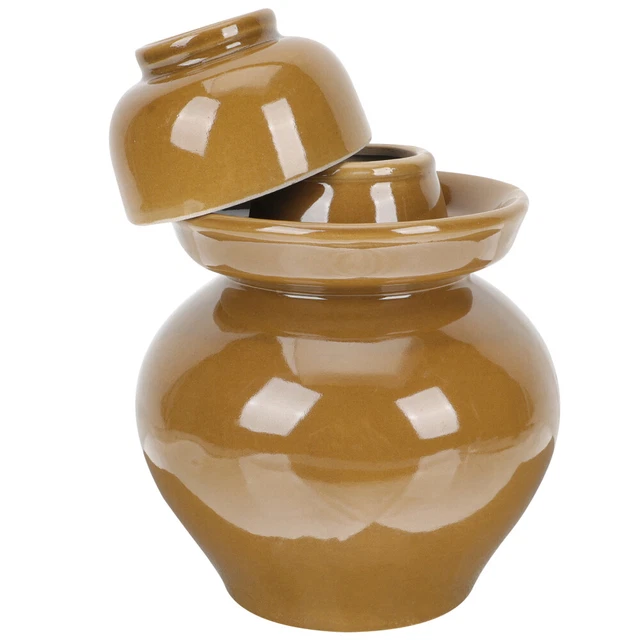 Contenitore Per Fermentazione E-Jen 5.2L | Per Kimchi, Crauti, Sottaceti | Coperchio Sottovuoto, Senza BPA | Marrone