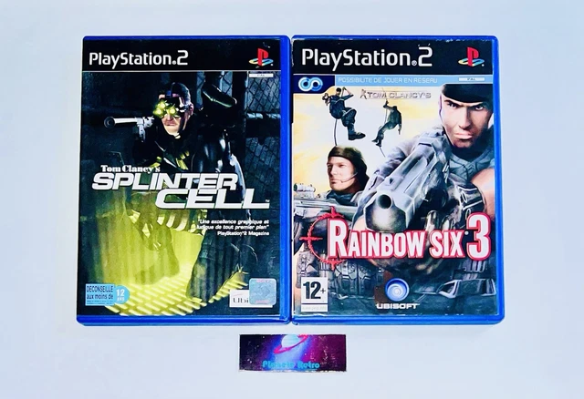Lot De 2 Jeux Infiltration PS2 : Rainbow Six 3 & Splinter Cell - Version Française - État Correct