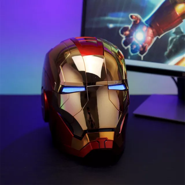 AutoKing Iron Man 1:1 MK5 Helmet Mask Plating Gold Color Wearable Deformable