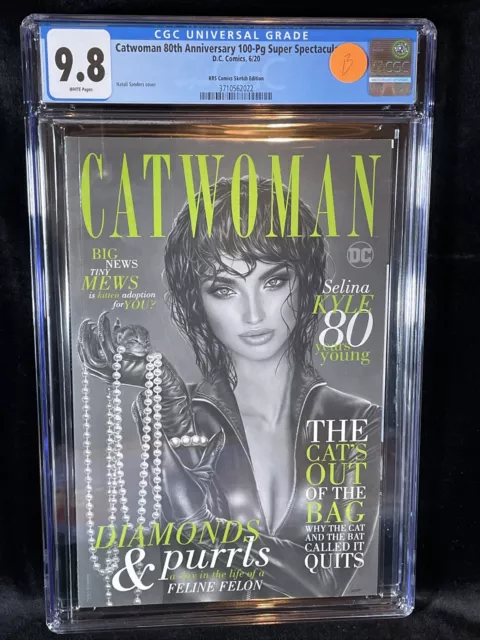 CATWOMAN 80th ANNIVERSARY 1 CGC 9.8 NATALI SANDERS SPRING B&W VARIANT-C