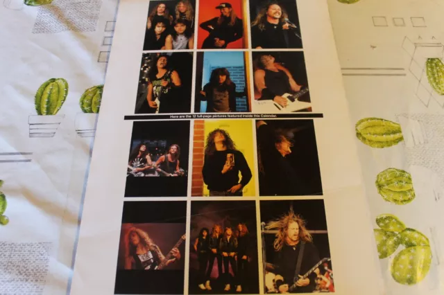 Ancien Calendrier Metallica 1993 Calendar Rock No Acdc 2