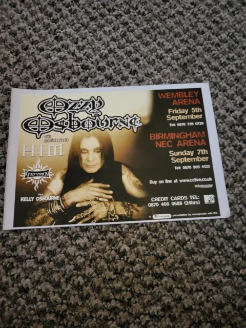 Bel1 Advert 5X8 Ozzy Osbourne & Guests : Live Dates