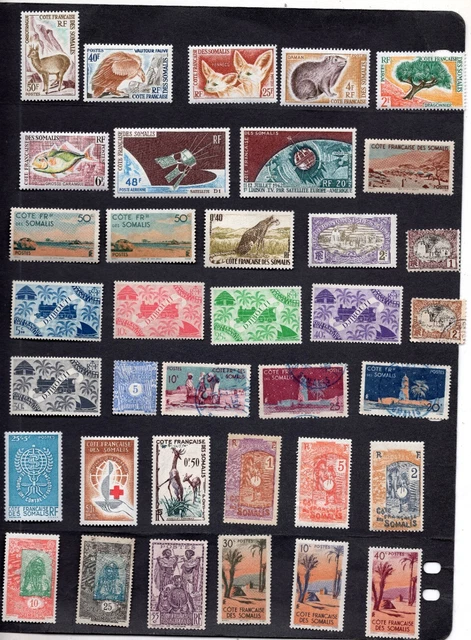 Stamp Lot Of The Somali Coast , Mnh, Mh And Used (2 Scans)
