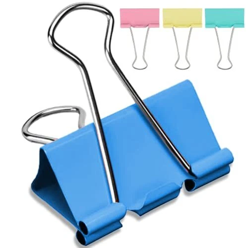 2 Inch Extra Large Binder Clips (24 Pack), Assorted Colors, Colored Jumbo