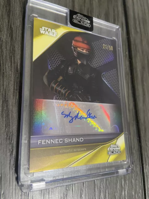 2023 Topps Chrome Black Star Wars Fennec Shand Autograph! Gold Refractor 21/50!