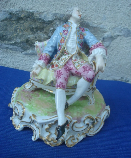 V59 Grand Groupe Porcelaine SAMSON Meissen XIXe Homme Noble Statue