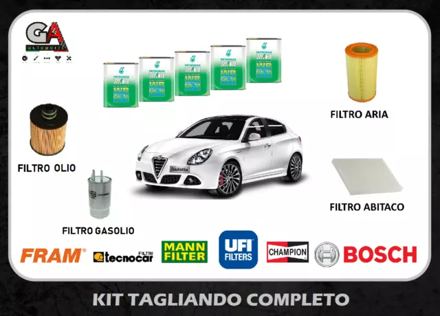 Kit tagliando giulietta 2.0 jtdm 103kw 140cv 4 filtri + 5l olio Selenia WR 5w30