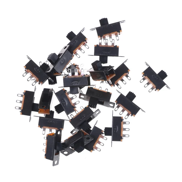 Black 20pcs 5V 0.3A SS12F32 Mini SPDT Slide Switch for Small DIY Power AD-~-