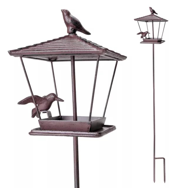 CLGarden Vogelfutterhaus VFH1 aus Gusseisen Vogelhaus Erdspieß Stab wetterfest