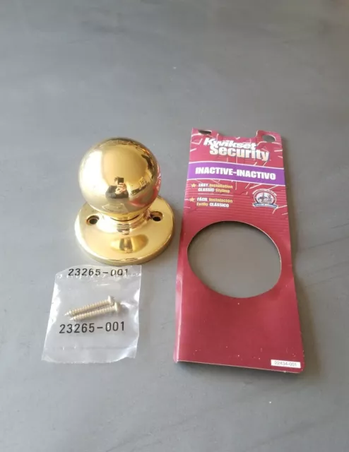 Kwikset Polo Polished Brass Dummy Knob Right or Left Handed Hall closet, New