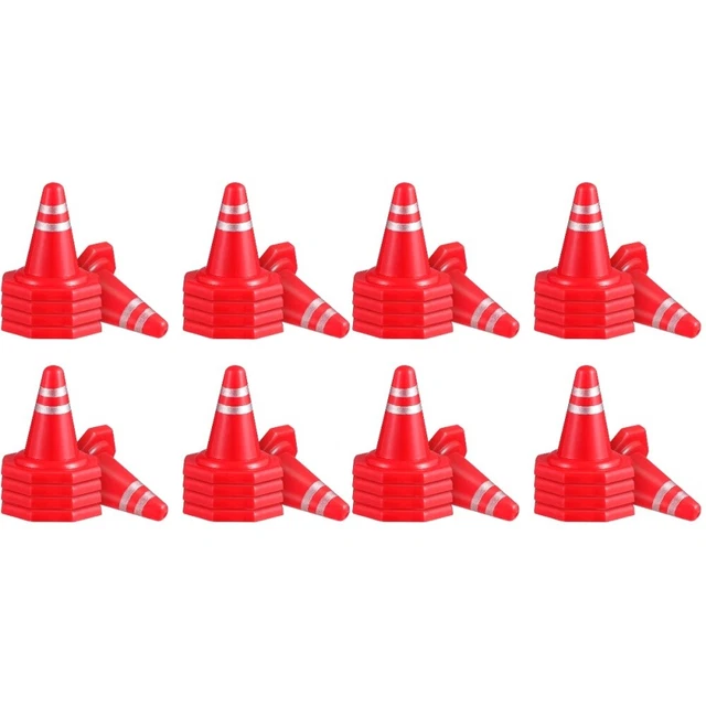 40 Pcs Miniature Plastic Traffic Cones Cones Toy Miniature Road Cones