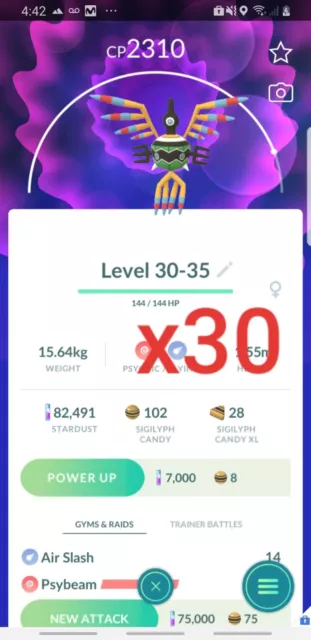 Trade Pokemon bundle High Cp Level 30-35 Pokemon trade go -Chance Lucky  x10, x30