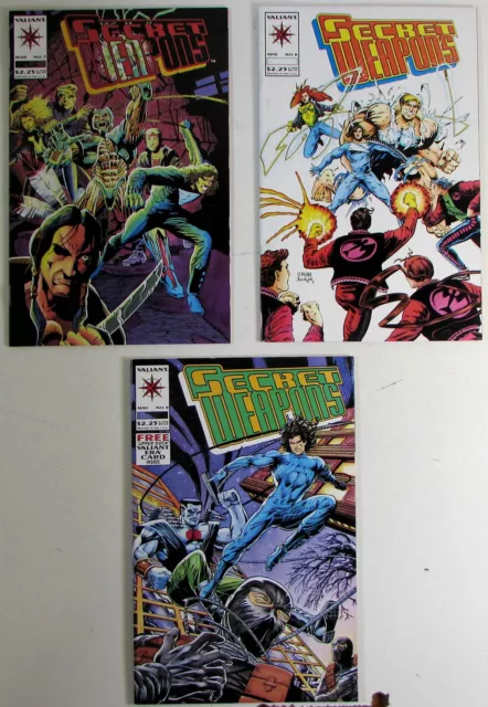 Secret Weapons Lot of 3 #7,8,9 Valiant Comics (1994) NM- 1st Print Comic Books