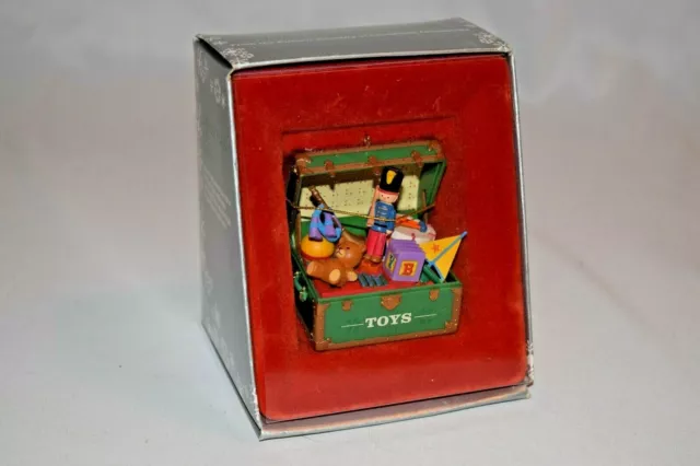 Vintage 1985 Enesco Christmas Toy Chest Ornament 55891