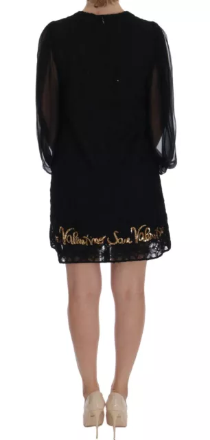 DOLCE & GABBANA Dress Black San Valentino Sequined Shift IT38 /US4 /XS RRP $2800 3