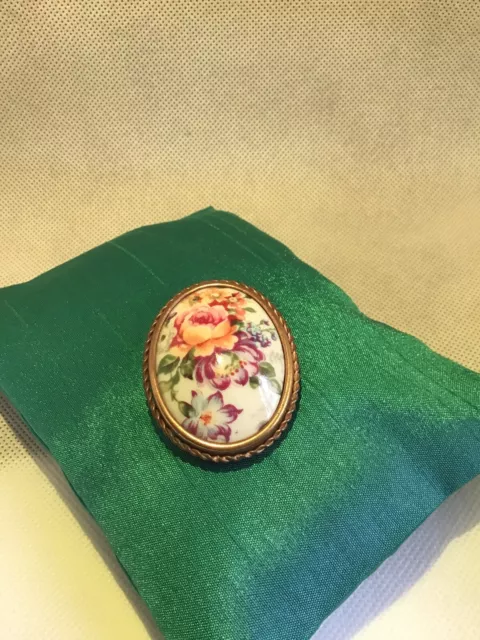 Vintage 1950’s Stunning Designer French Limoges Hand painted Brooch  Jewellery