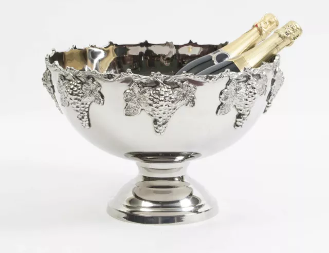 Victorian style Silver Plated Punch Bowl  Ice Bucket Champagne/Wine Cooler Grape