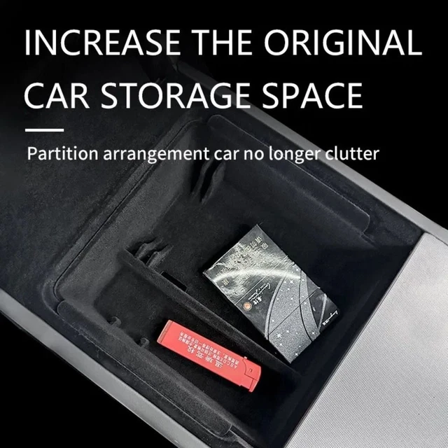 Embedded Center Console Flocking ABS Tray for Tesla New Model 3
