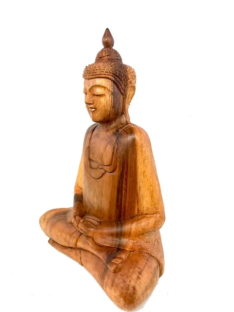 Dhyana Pose Buddha Meditating Statue Hand Carved wood Sculpture Balinese Art 3