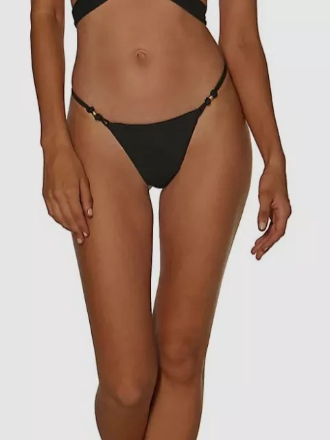 $125 Vix Women's Black Solid Gi Bikini Bottom Swimwear Size X-Small