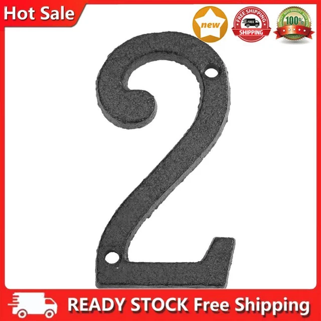 Metal Digital Number Cast Iron House Sign Doorplate DIY Cafe Wall Decor (2)