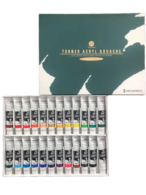 Turner ACRYL GOUACHE Japanese colours Set  (11 ml Tube) 24 Colors NEW