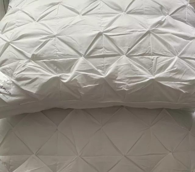 Hotel Quality Deep 2” Box Waffle Pillows luxury Cotton Finish X 1 Pair
