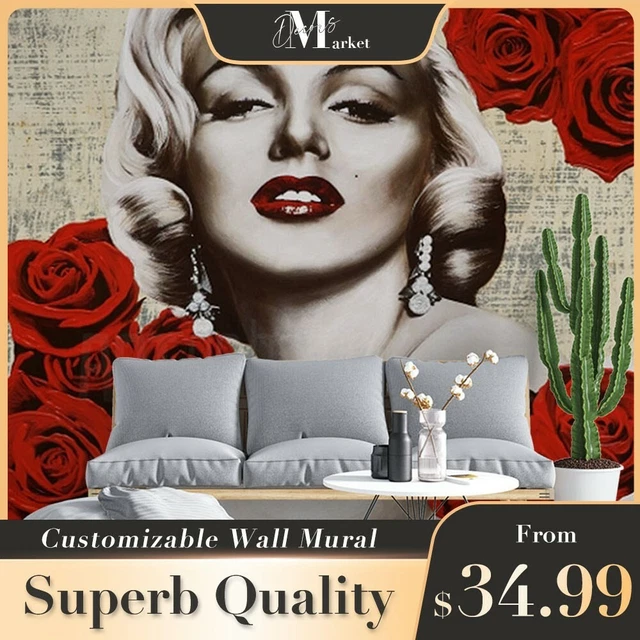 MARILYN MONROE ART Pop Art Red 3D Wall Mural Removable Designer